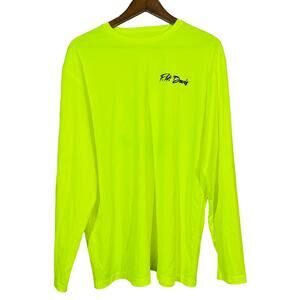 FH Davis Syntrel Long Sleeve SPF Pullover Top Chartreuse Angling Fishing - XL
